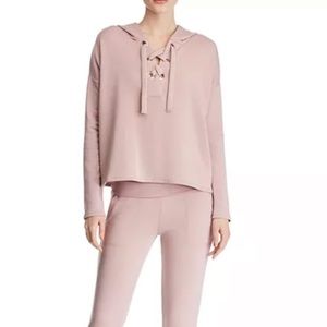 Beyond Yoga Pink Lace-Up Hoodie